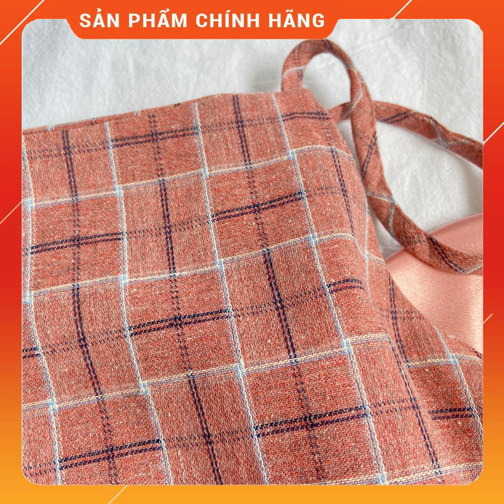 Đầm 2 dây sọc caro 2Hand - Korean