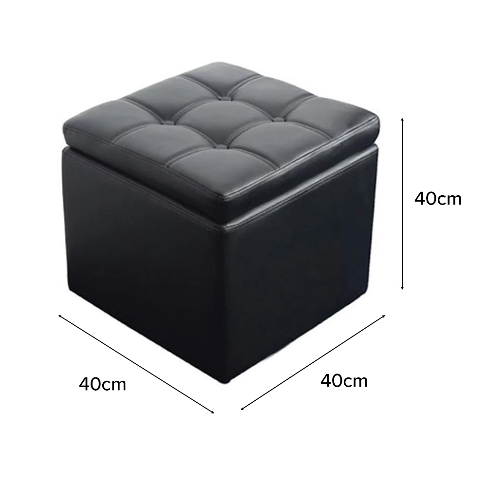 (JIJI.SG) Leather Grade Storage Ottoman Stool Premium Storage Stools