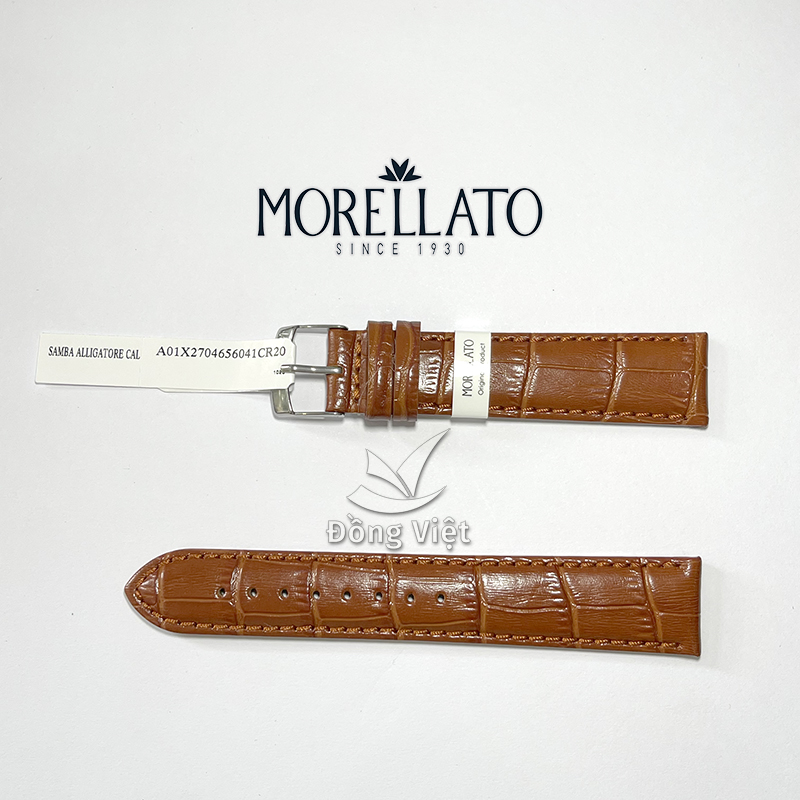 Dây đeo da đồng hồ ý morellato x2704656041cr20 – 20mm. da bò màu nâu.