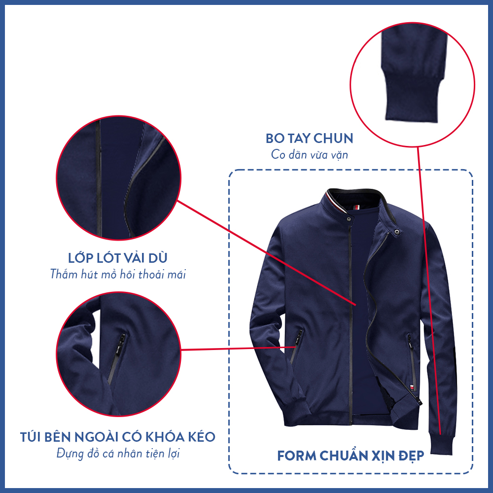 Áo Khoác Dù Bomber Nam Cao Cấp, Chất Dày- ML88