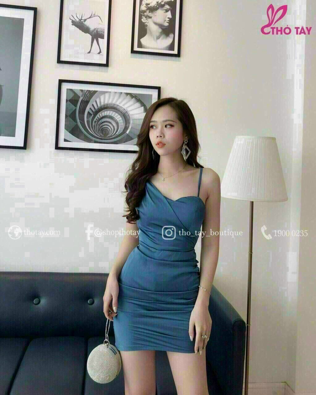 Đầm body lệch vai (có mút) cá tính thời trang