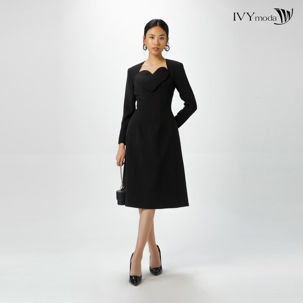 Đầm xòe phối trái tim IVY moda MS 48M7180