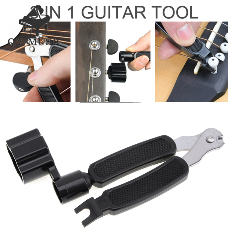 3 in 1 Multifunction Guitar Accessories Guitar Peg String Winder + String Pin Puller + String Cutter