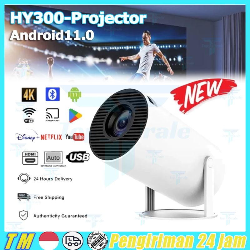 HY300 Smart Proyektor Android 1080P WiFi Bluetooth