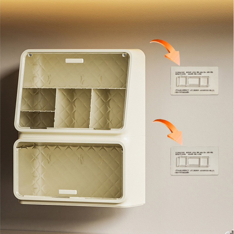 XINLANYASHE Wall mounted, multifunctional storage box. wall mounted storage cabinet Desktop storage box, storage box, storage shelf, multi-layer cup holder Multi-purpose storage box The box can be opened on many sides, a storage box, a storage box.