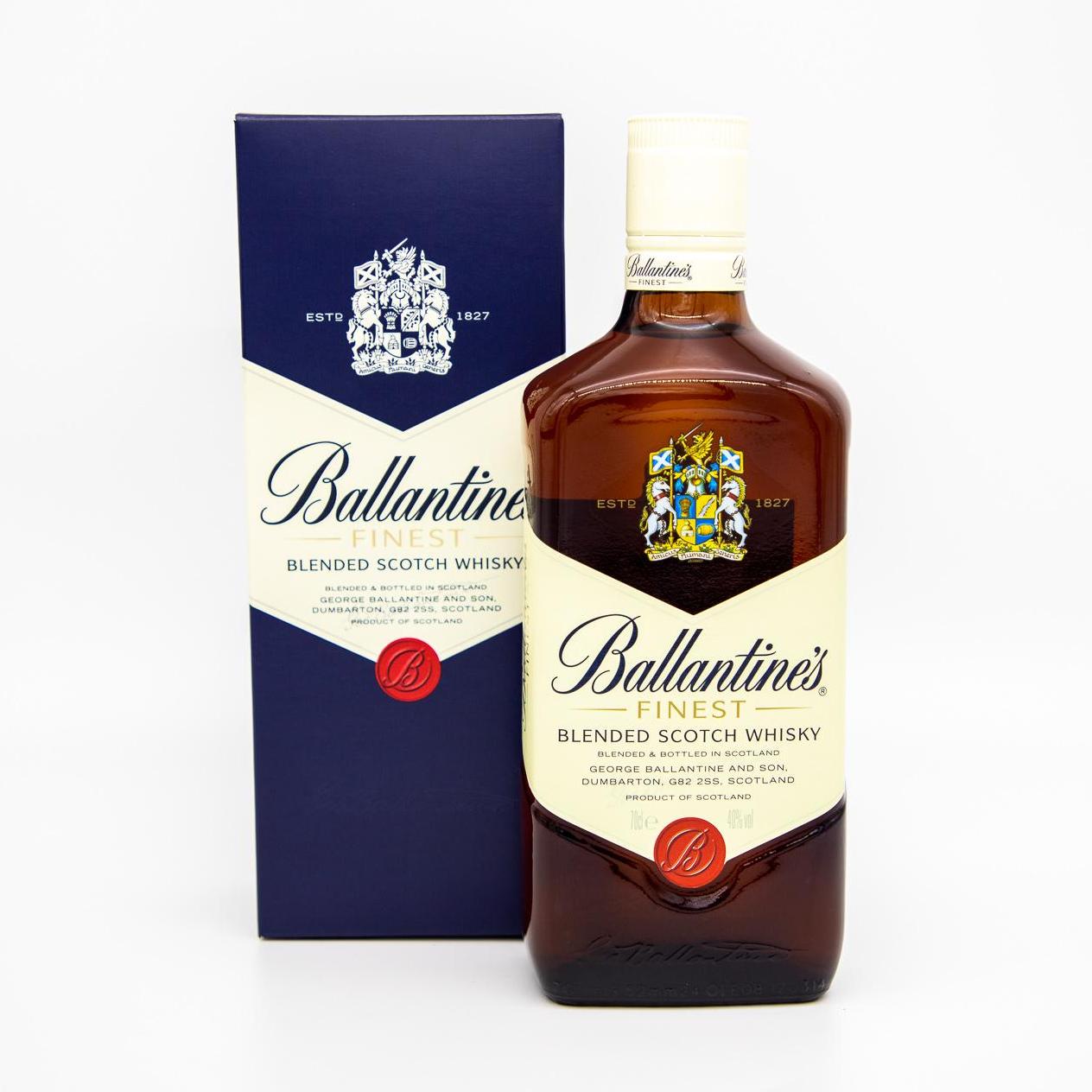 【古酒】1970年台流通　青赤旗　Ballantine's FINEST 70年代の証明、青赤カラーリングのロゴ・バランタインファイネスト