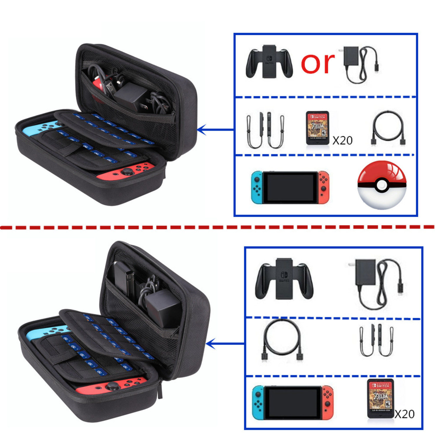 BAO DA NINTENDO SWITCH / NINTENDO SWITCH OLED EVA NGĂN ĐÔI