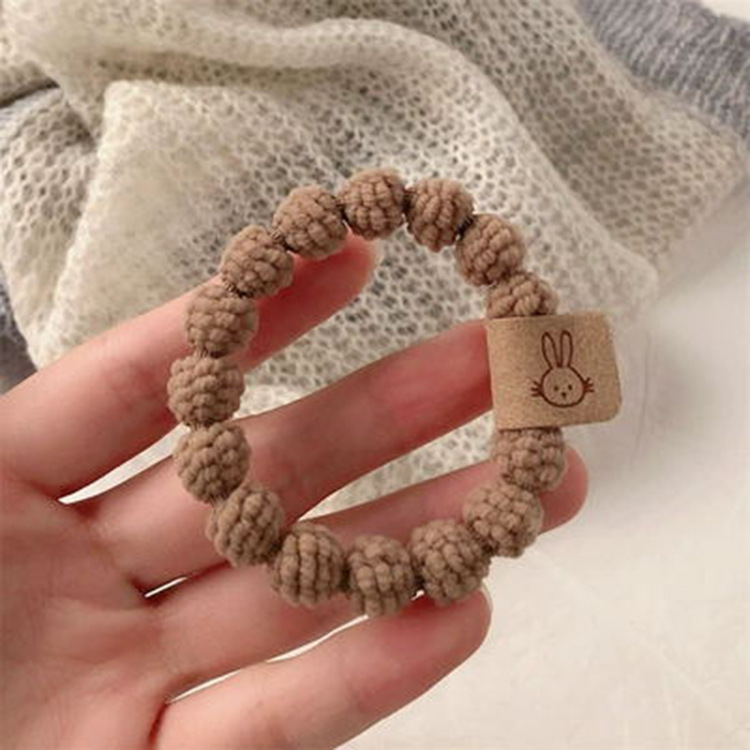 Dây cột tóc Sữa cà phê màu thỏ bền dây buộc tóc co giãn nhiều màu sắc dễ thương tóc đuôi ngựa dây thừ