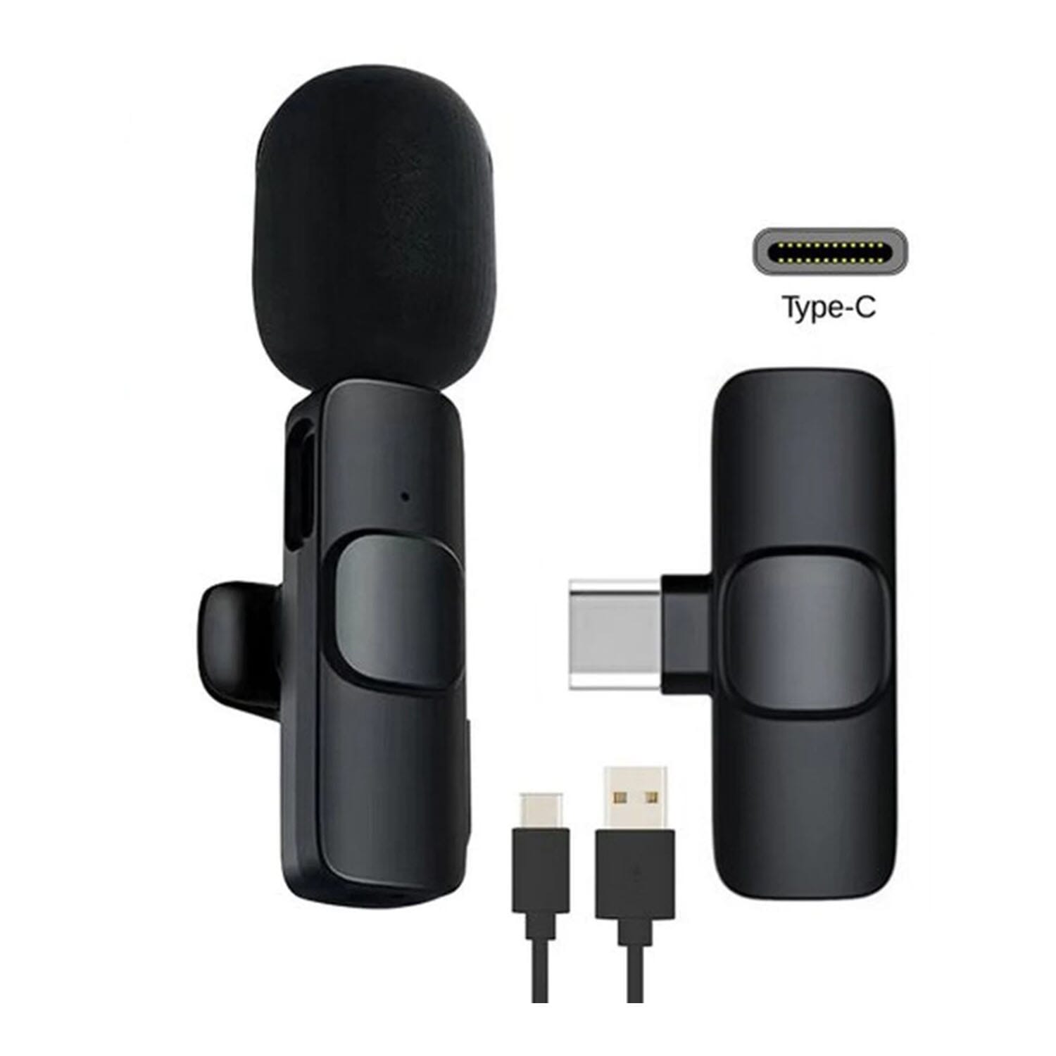 K8 Wireless Collar Mic Android & Type C Supported Wireless Microphone ...