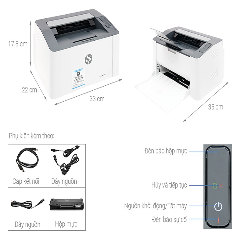 [Voucher 12% max 500K]Máy in laser đen trắng HP 107A - 4ZB77A