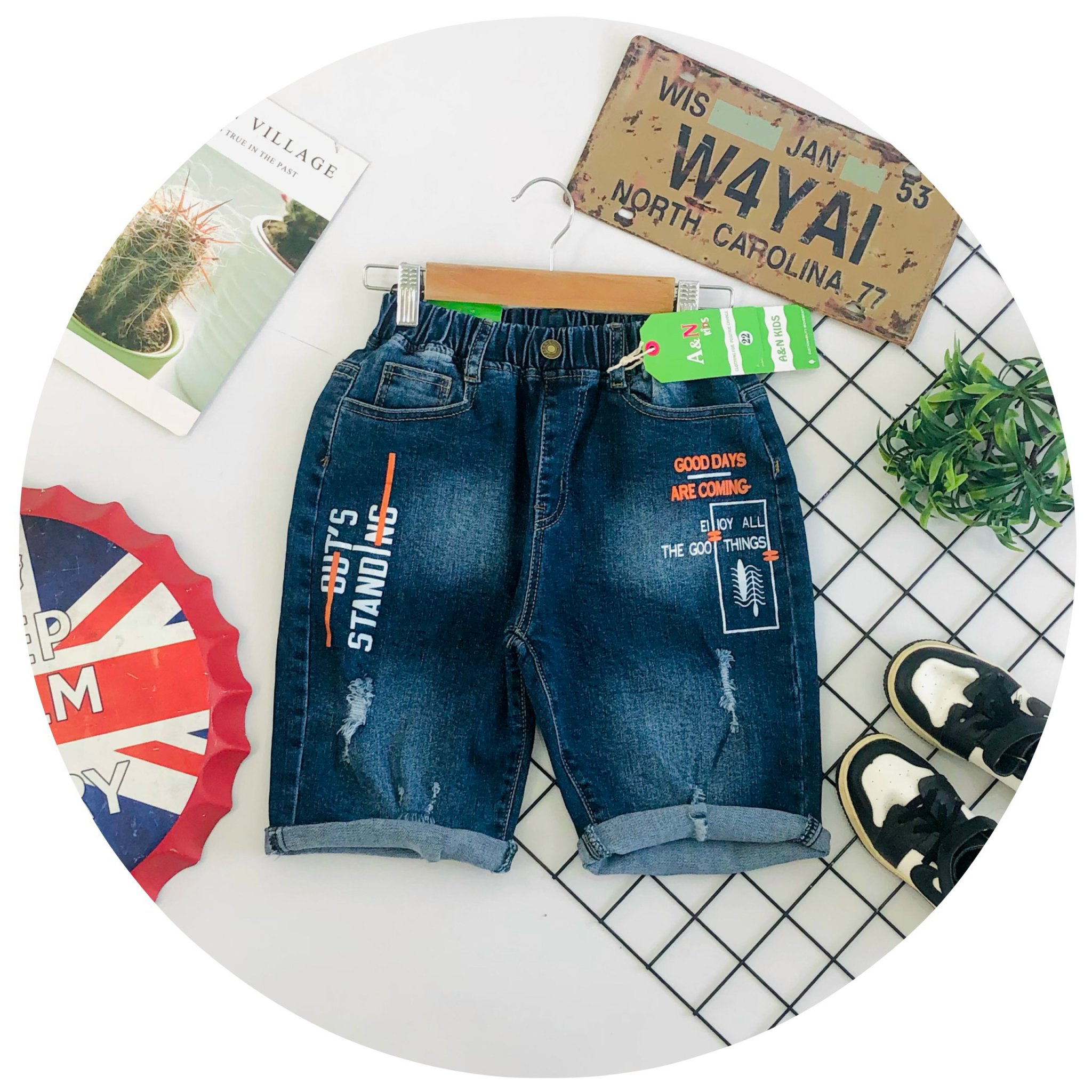 Quần jean lửng size 40-50kg cho bé trai