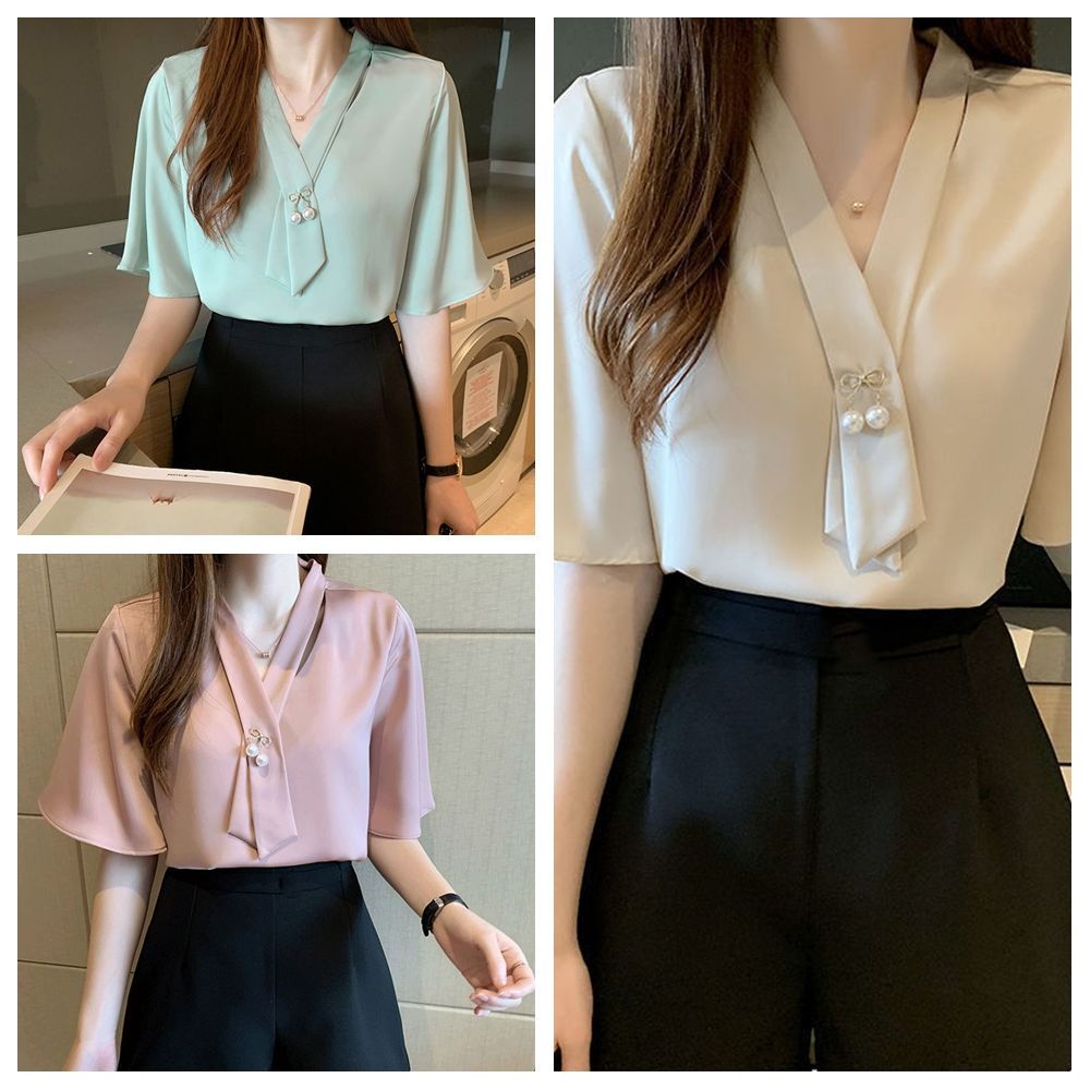 Fashion%20Solid%20Color%20Bow%20Elegant%20Shirt%20Loose%20Lace%20Up%20Long%20Sleeve%20Blouse%20Office%20Lady%20Women's%20Chiffon%20Blouses%20Female%20-%20Image%205
