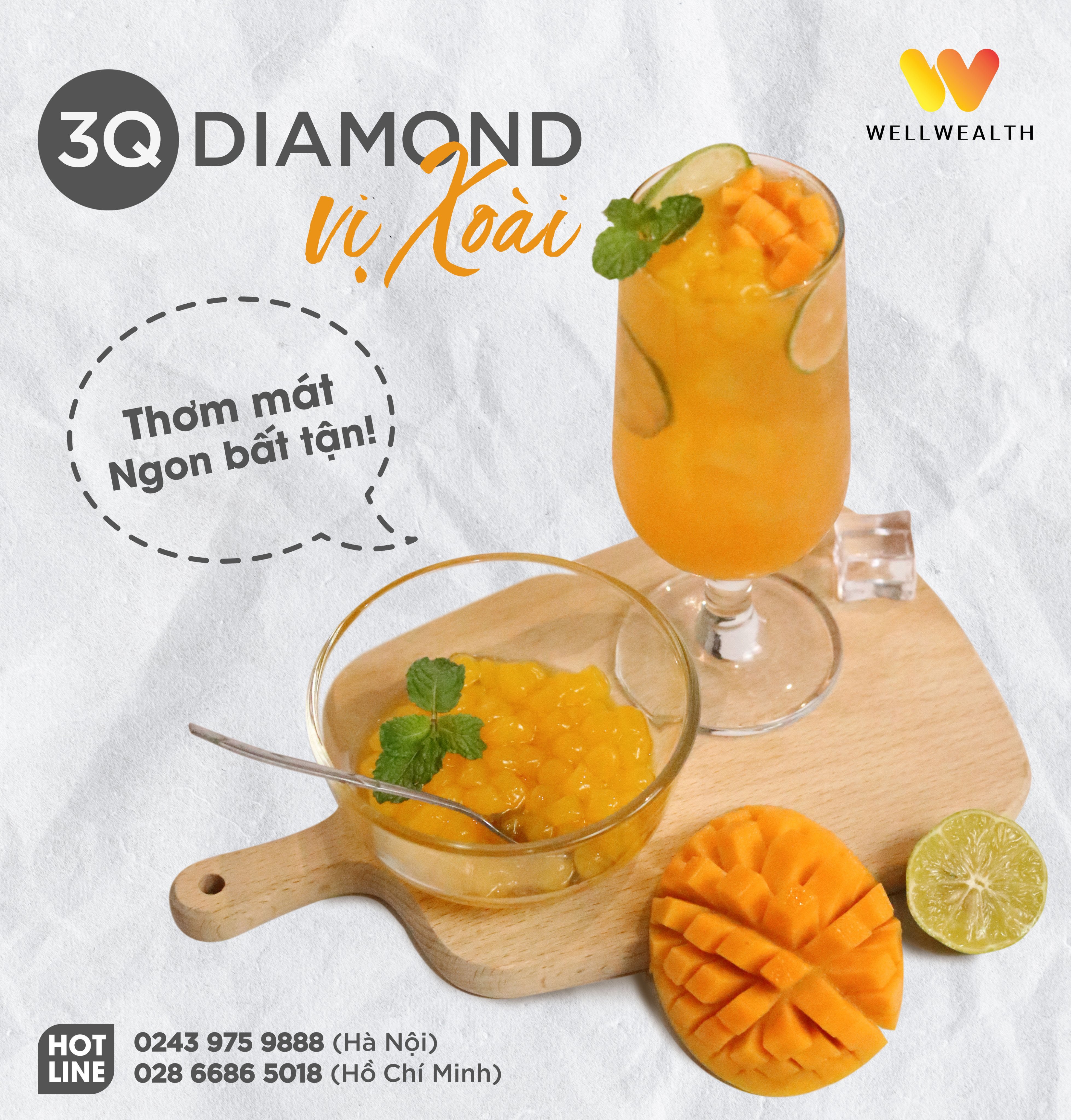 Trân châu 3Q Diamond Ball Vị Xoài