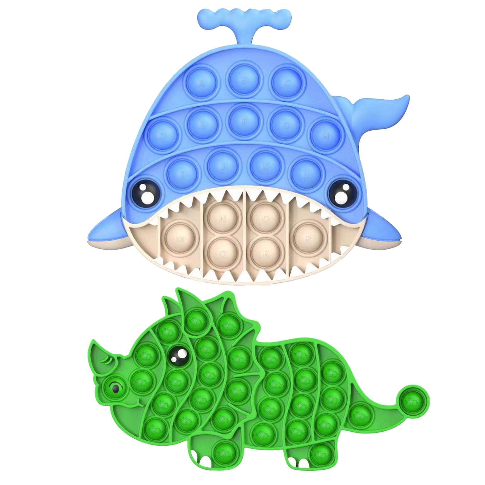 【Yibei Fairy Tale Toy City】Sensory Toy Push Fidget Pops Needs Squish Adult Child Funny Pop Anti-stress Fidget Triceratops Whales Stress Toy.