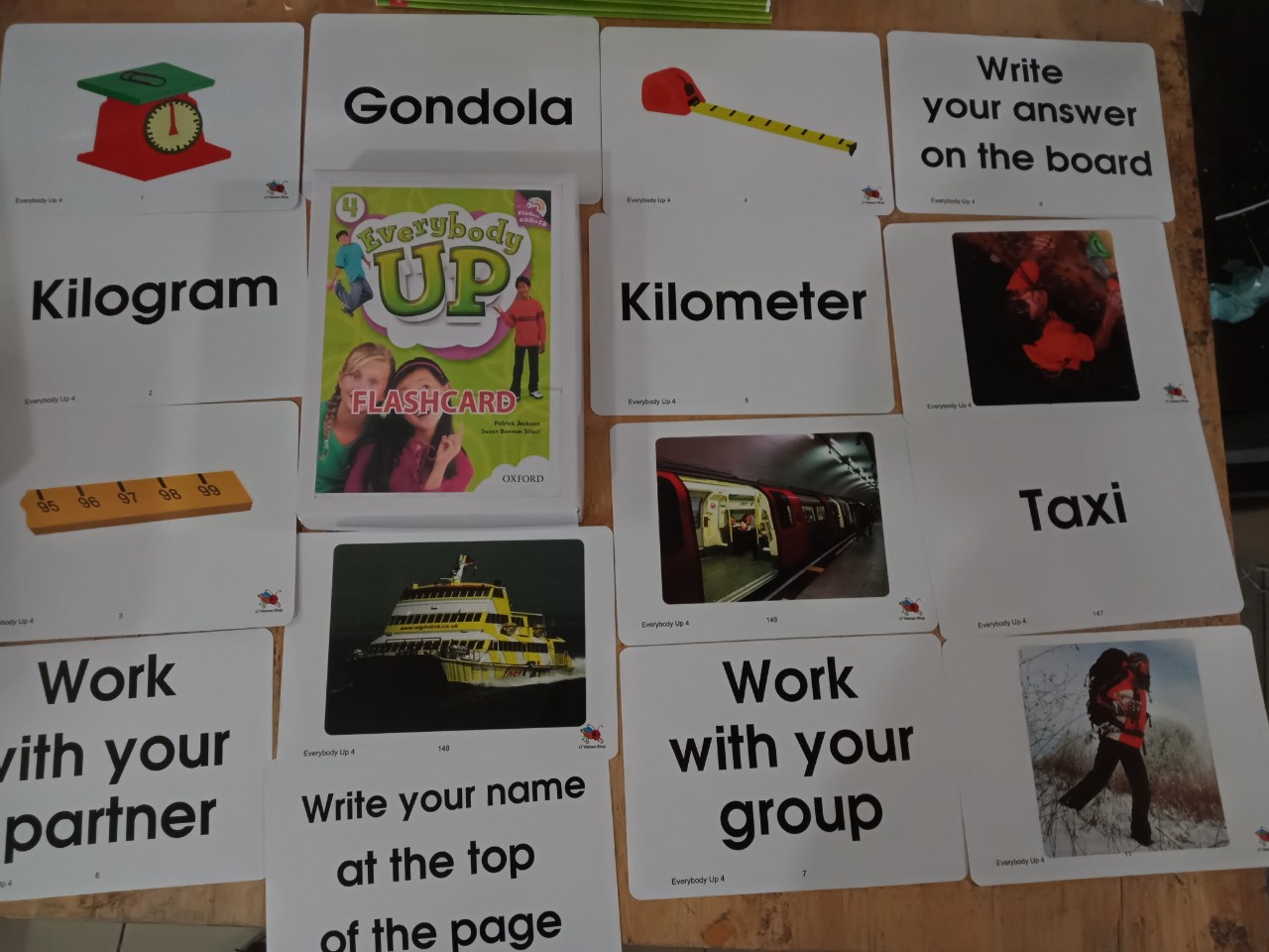 [Flashcards] Thẻ Everybody Up - 1 hoặc 2 mặt - khổ A5 ( 15* 21 cm )