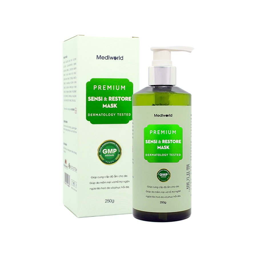 Thải độc tố cho da nhạy cảm mẫu mới 2022 - premium sensi & restore mask mediworld - lyo