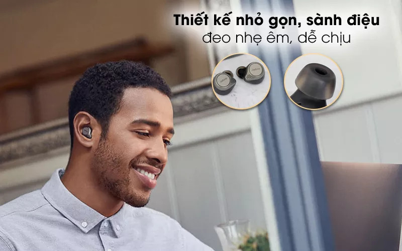 Tai nghe Bluetooth True Wireless Jabra Elite 75T, Chất Âm Thanh Cao, Âm Trầm Mạnh Mẽ, Chống Nước và Chống Bụi IP55, Pin liên tục 28h, Tích hợp với các hệ điều hành hiện nay