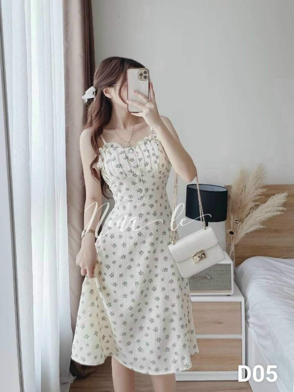 sét đầm lụa váy gân siêu hót đẹp như hình ld22