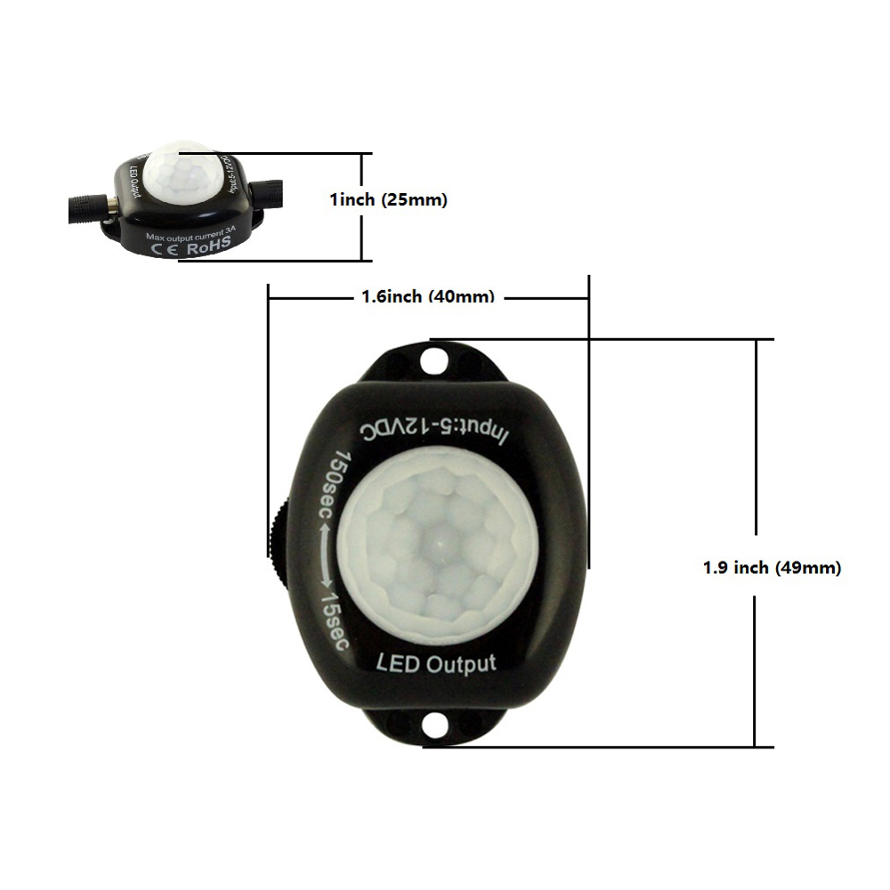 【TopazTrove】Motion Sensor Light Switch 5V 12V Motion Sensor DC Movement Activated Timer Automatic Switch ON OFF for LED Strip. 