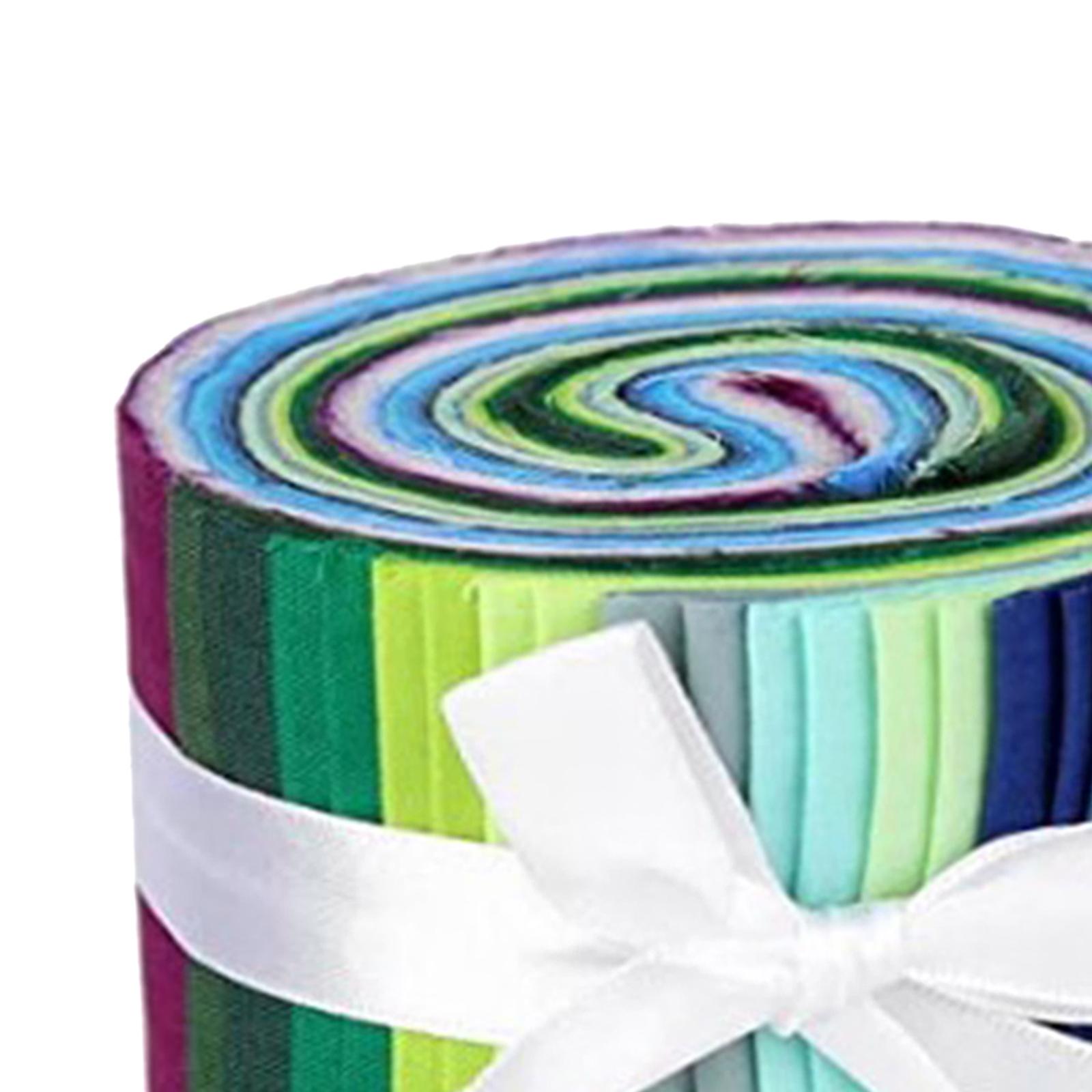 Loviver 36Pack Roll Up Cotton Fabric Strips Quilting DIY Precut Craft Fabric Cloth