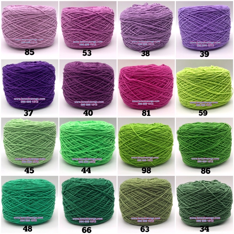 Sợi Cotton việt nam 1mm (Màu 57 ~ Màu 102) (cuộn 100gr)