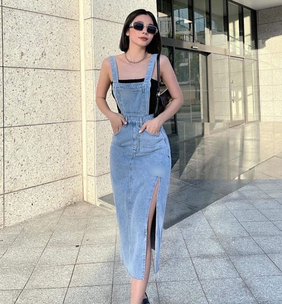 Yếm đùi chân váy yếm quần yếm jean siêu xinh, chất mềm mịn đẹp -23