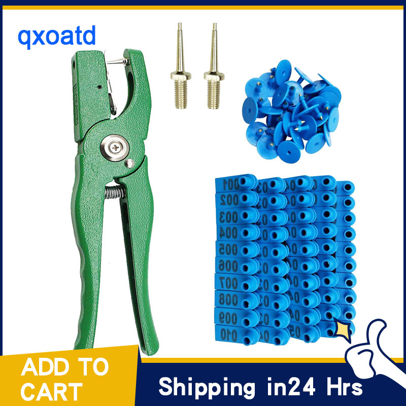 Wnvivi Livestock Ear Tag Pliers With 100pcs 001-100 Number Tags, Ideal For Cattle, Pig, Sheep, Goat, Deer, Dog
