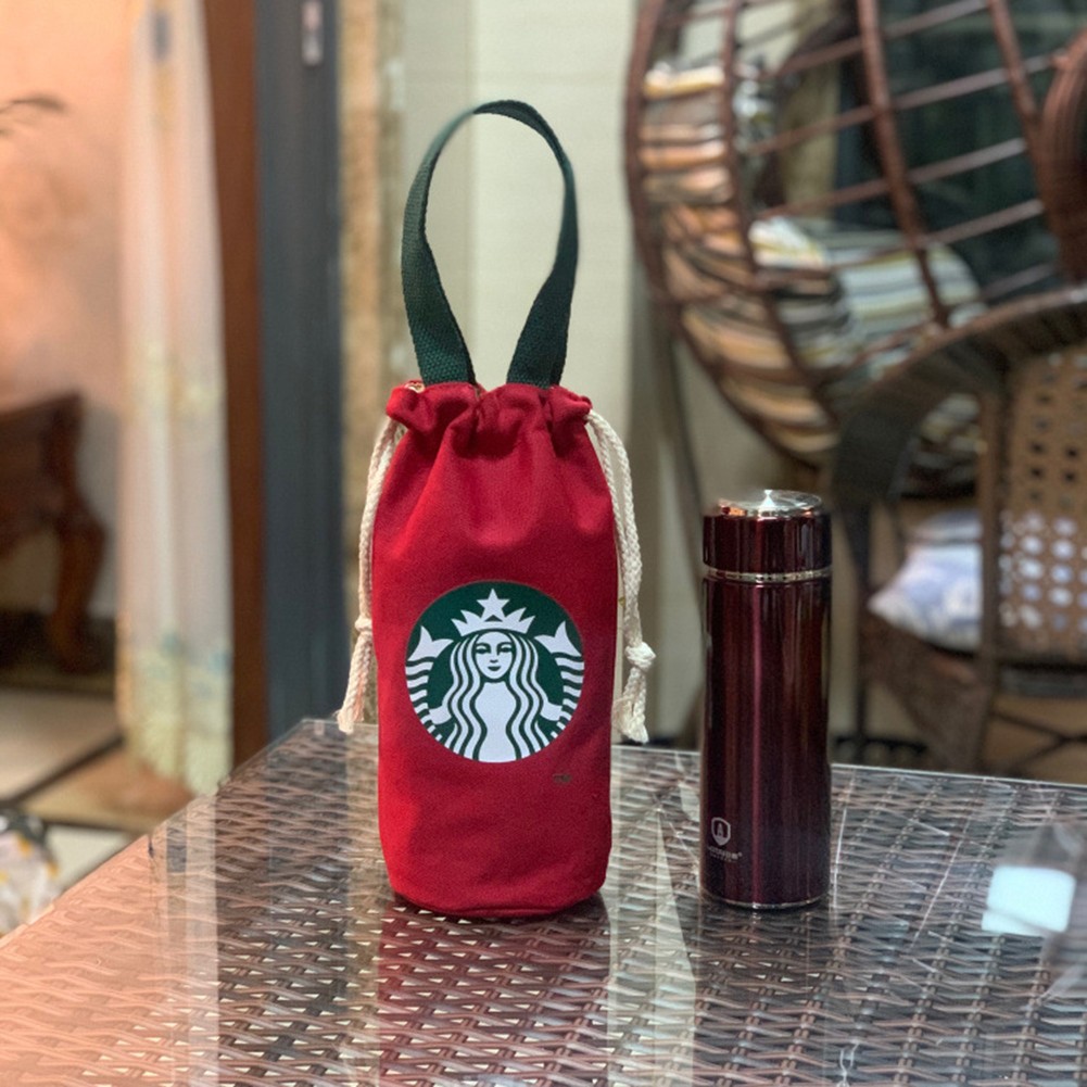 Portable Drawstring Water Bottle Bag Can Hold Water Bottles And Umbrellas. Red/ Khaki/ Blue/ Black