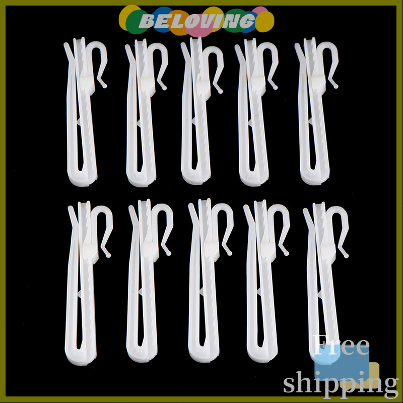 Beloving Flash Sale 10Pcs Curtain Hanging Hooks Ring Window White Plastic Curtain Hook For Home Office Curtain Accessories 7cm 8.5cm
