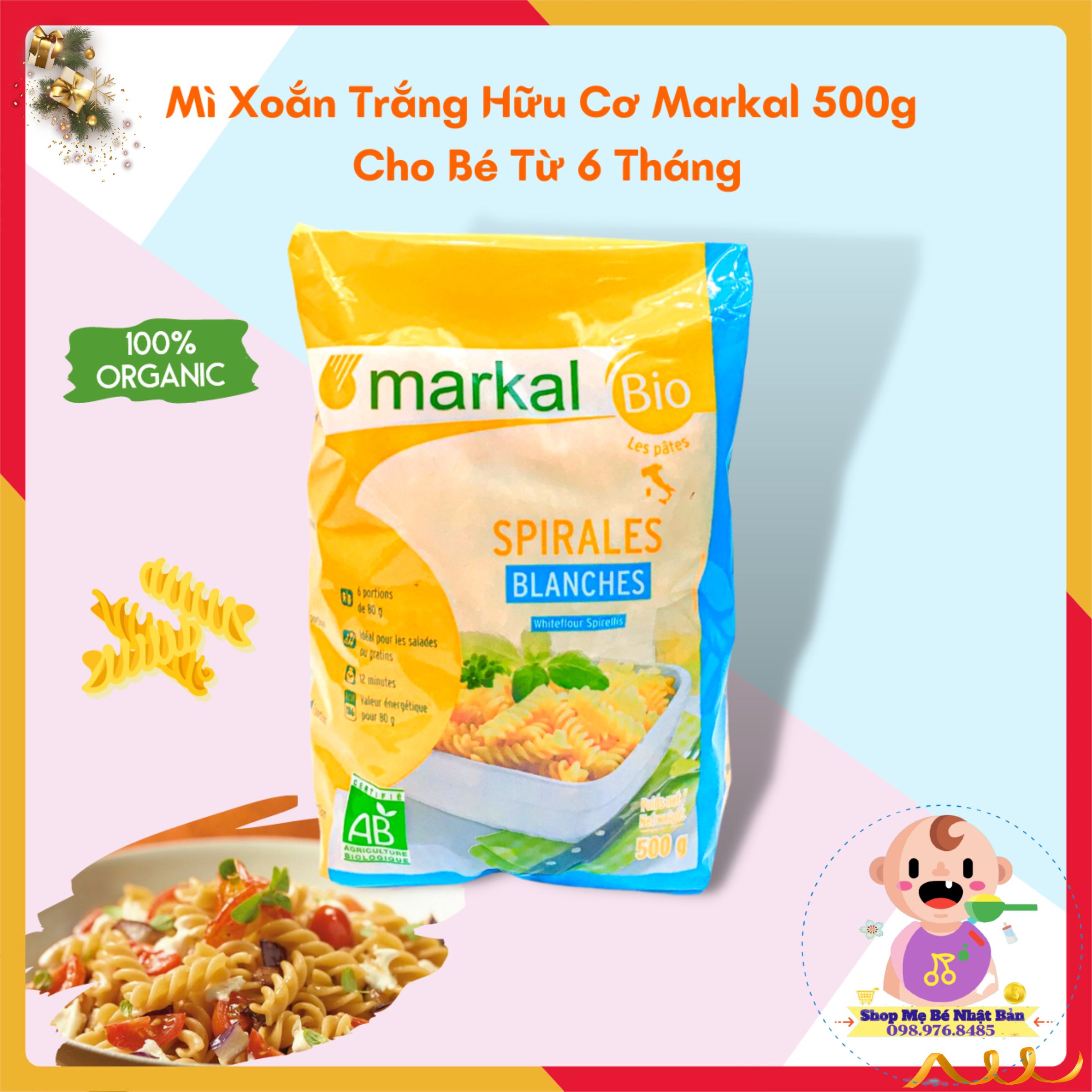 Mì Nui Hữu Cơ Markal 500g