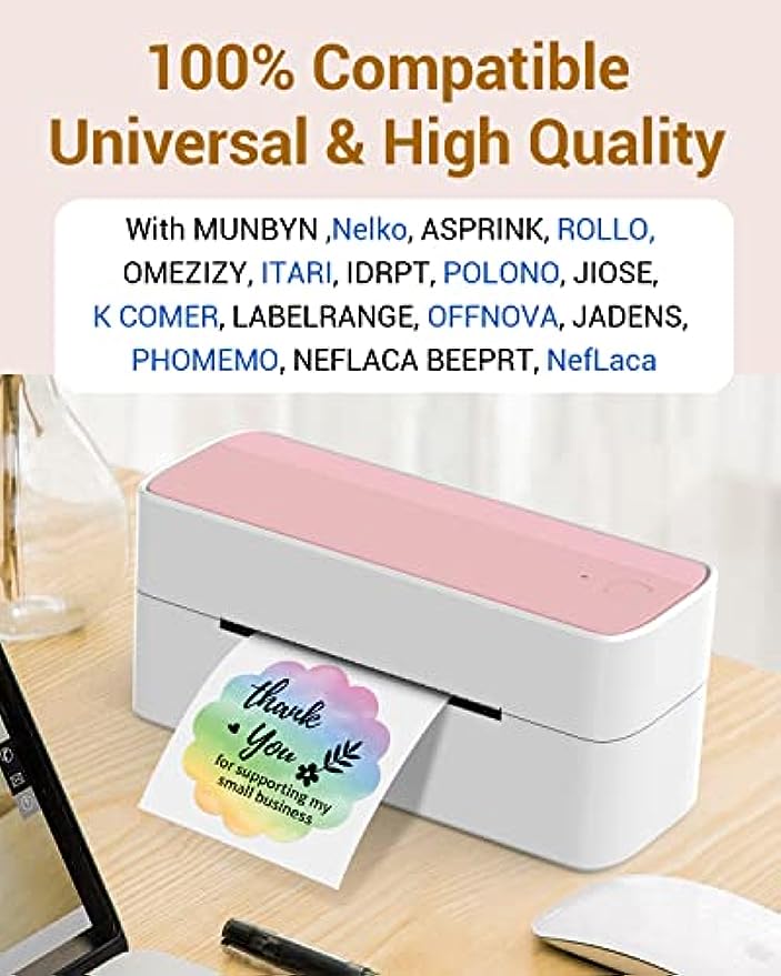 Phomemo PM-241BT Shipping Label Printer Label Sticker Round Label Square Label Rainbow Color DIY Logo Design Small Business. 