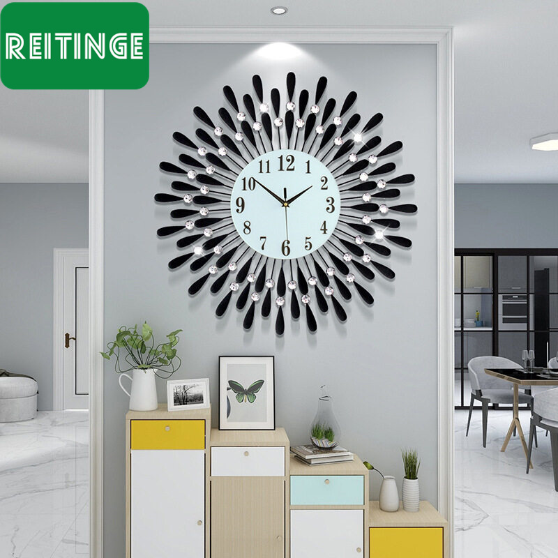 Creative iron art clock, wall clock, living room decoration clock, electronic quartz clock, wall clock