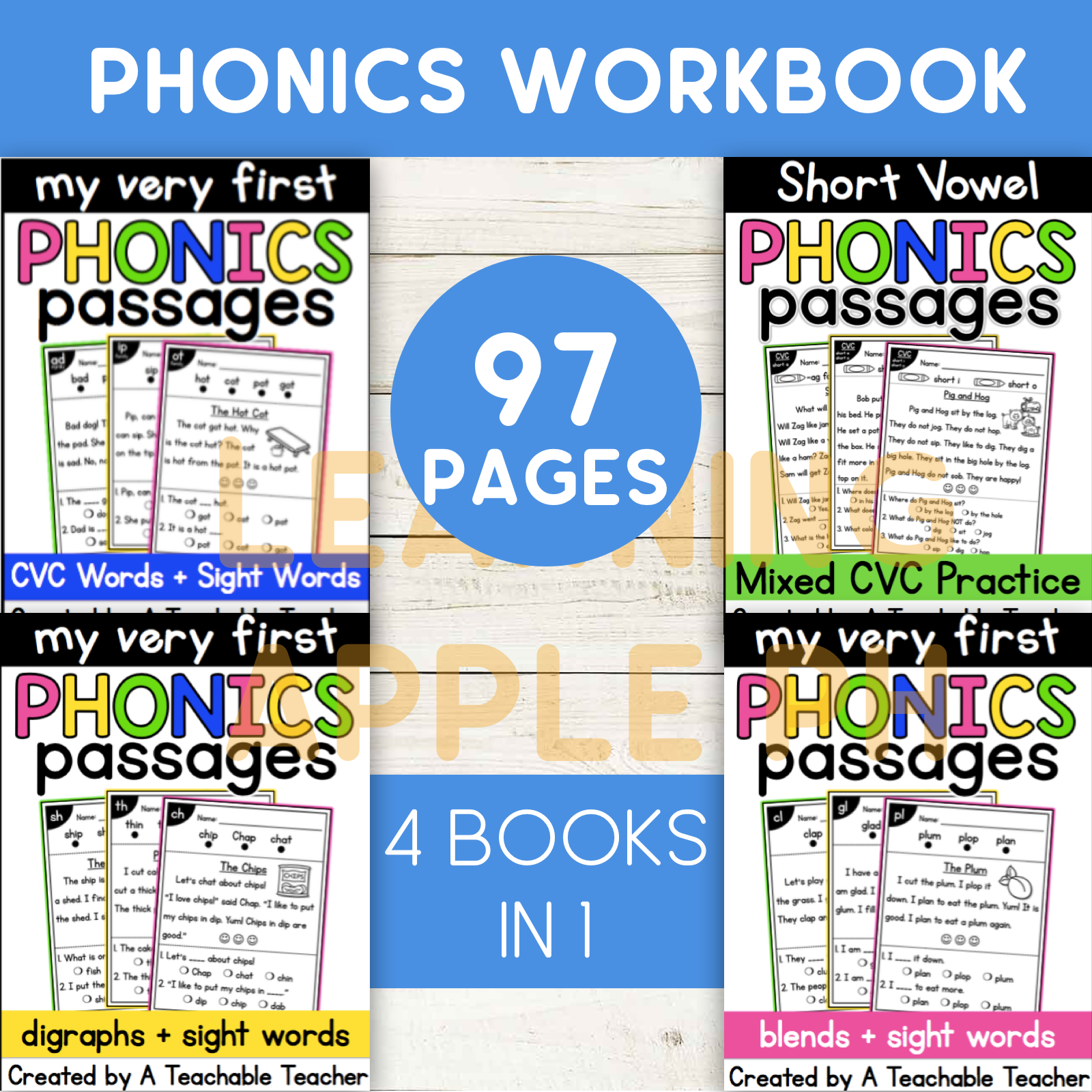 Beginner Reading Book Workbooks Phonics Cvc English 