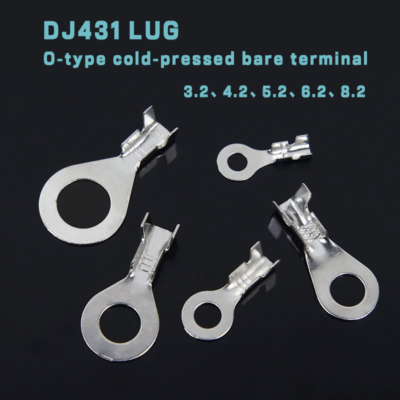 DJ431 Cold Pressed Round Bare Terminal Otype Lug, Ring Terminal hole diameter 3.2 4.2 5.2 6.2 8