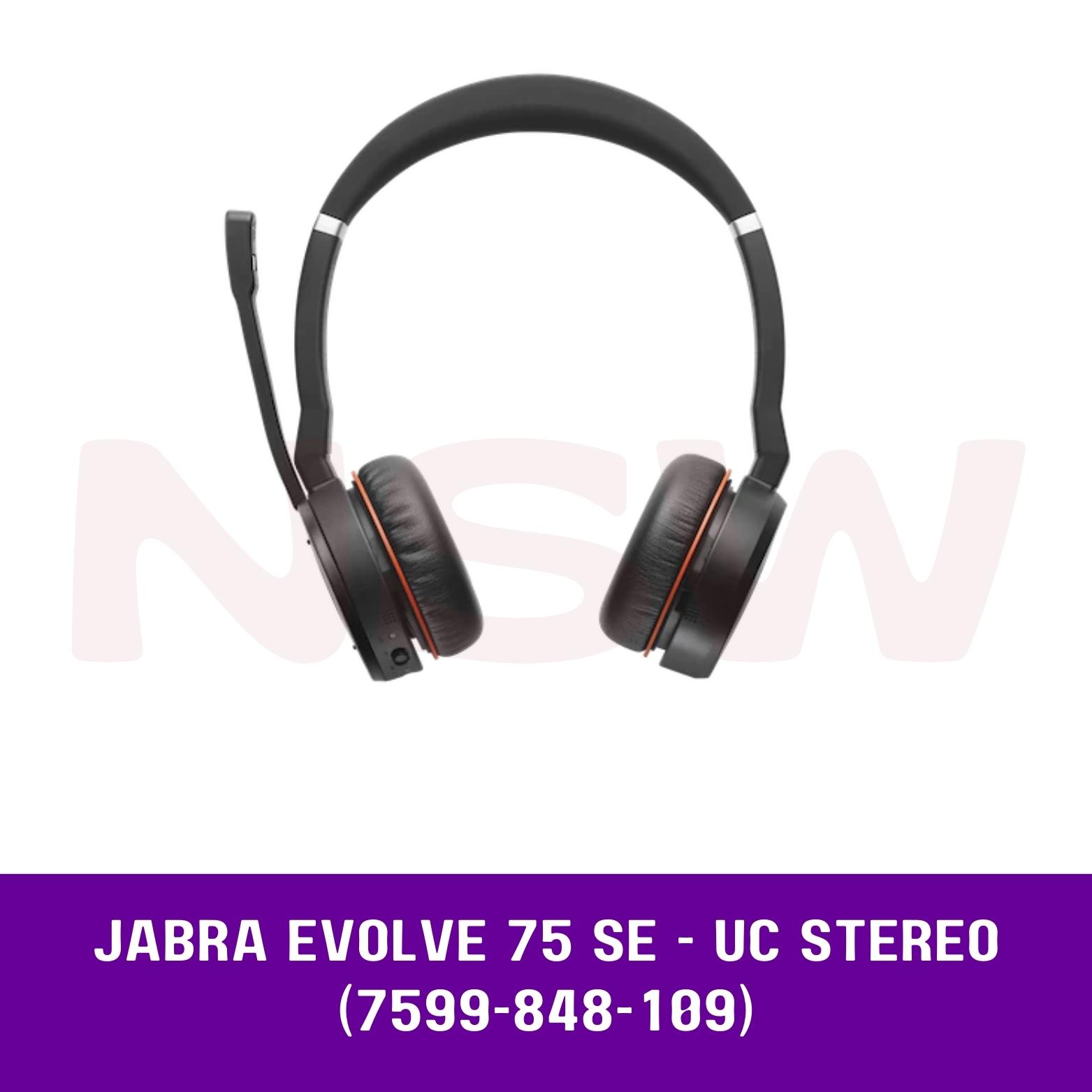 Jabra Evolve 75 SE UC Stereo - headset - 7599-848-109 - Wireless Headsets 