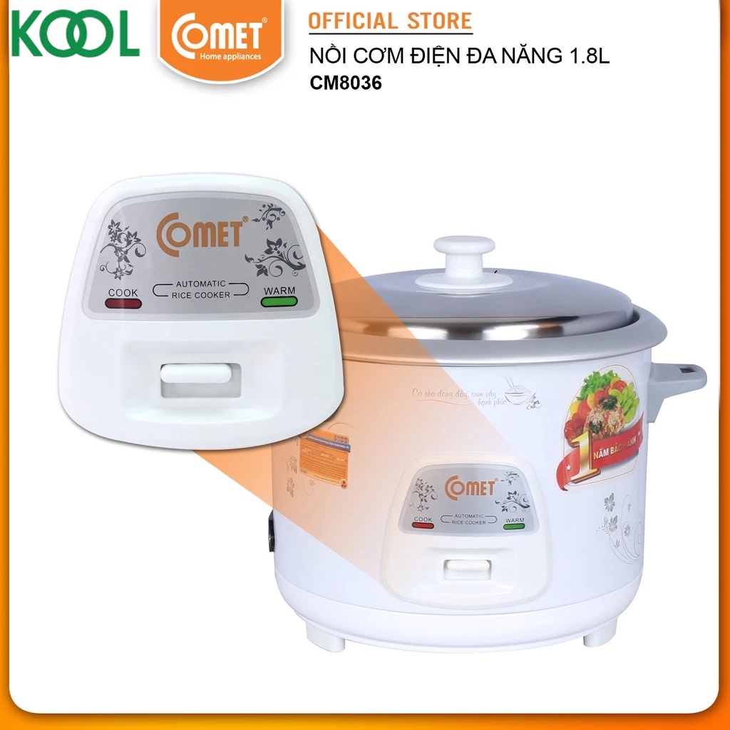 Nồi cơm điện nắp rời 1.8L Comet - CM8036 ( hỏa tốc TPHCM )