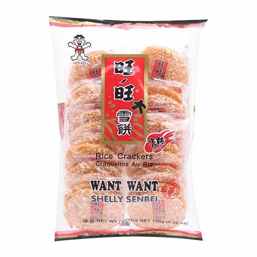 - Bánh quy gạo vị cay thơm Want Want Shelly Senbei Hot-kid gói 150g