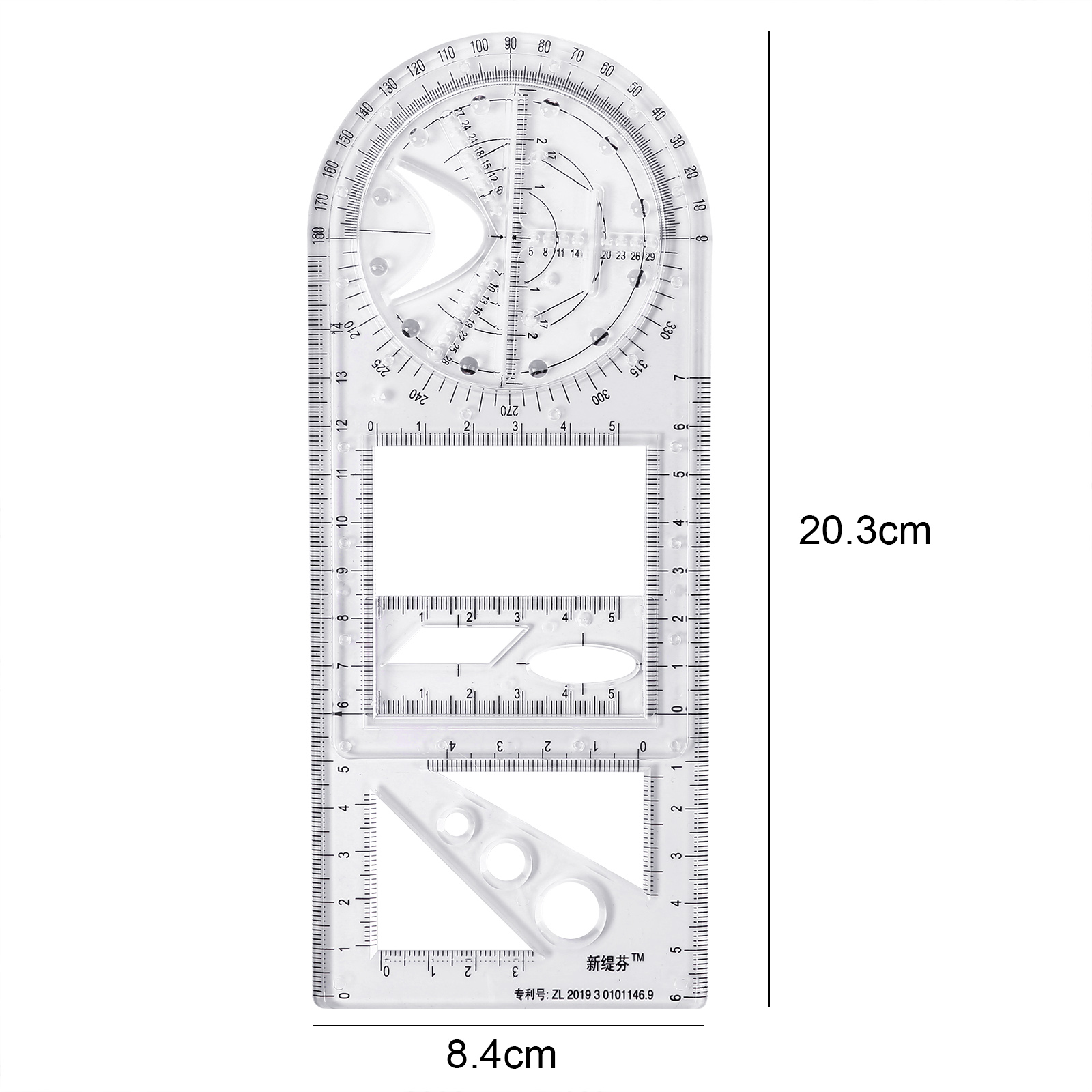 Elips Ruler 【SkinHorizon】Multifunctional Geometric Ruler, Mathematics Drawing Ruler ...