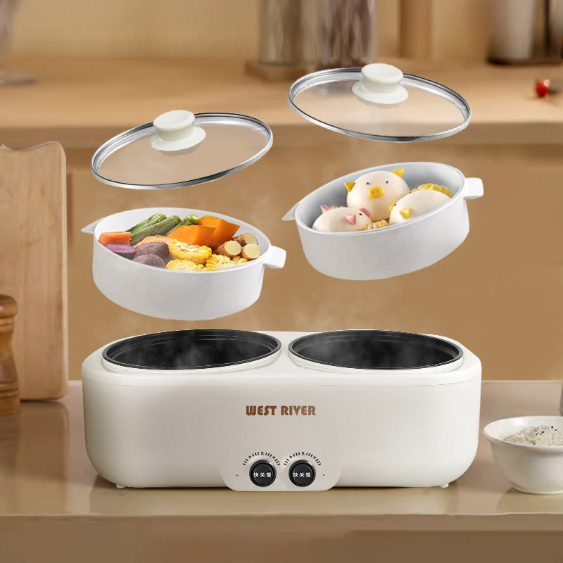 SADA Double-gallon rice cooker cross-border multi-function small electric cooking pot Yuanyang electric hot pot household electric steaming all-in-one pot