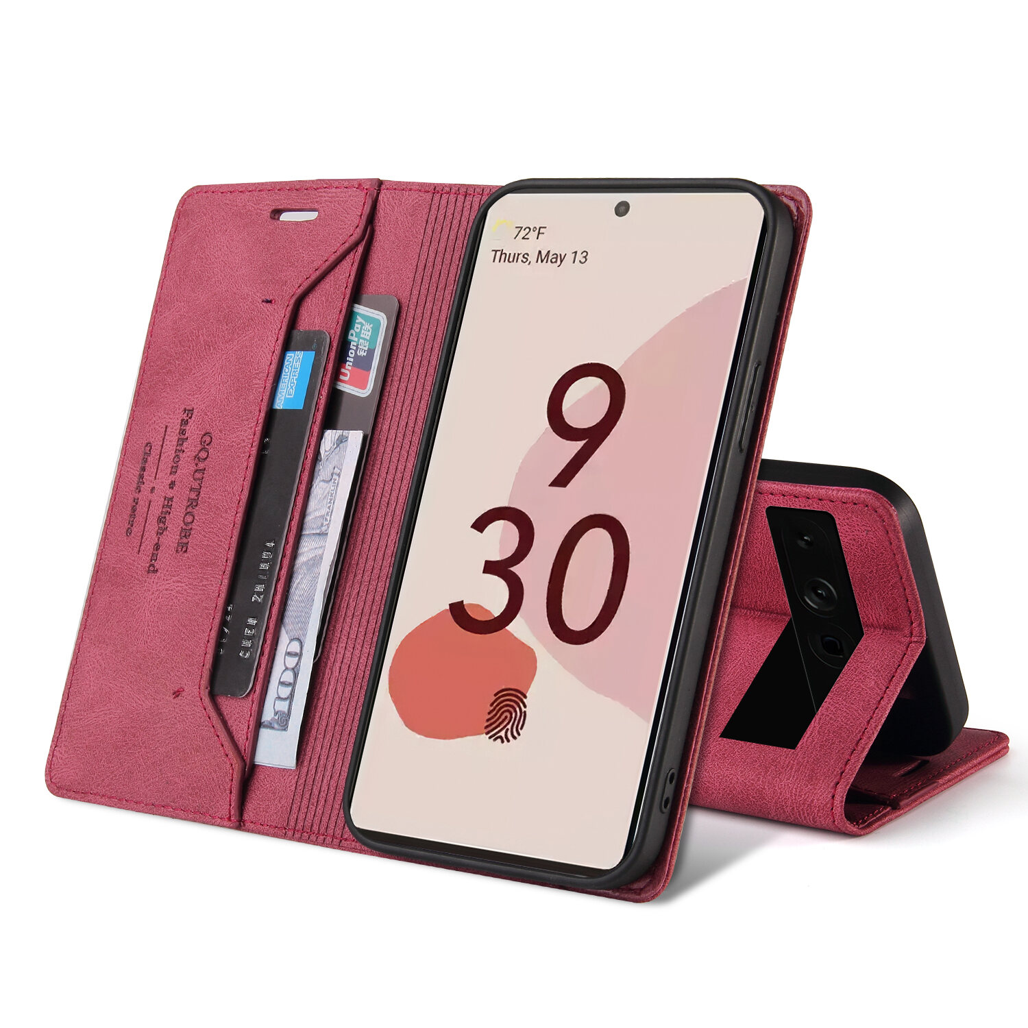 lthmy for Google Pixel 7 Pro case Retro Wallet Foldable Built-in Card Slot and Magnetic Closure Protective Cover.