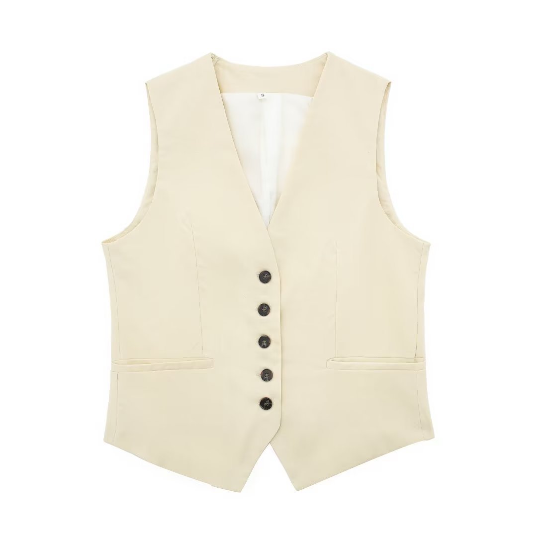 Quần áo nữ Linen Blend Clone Vest+Quần short Set