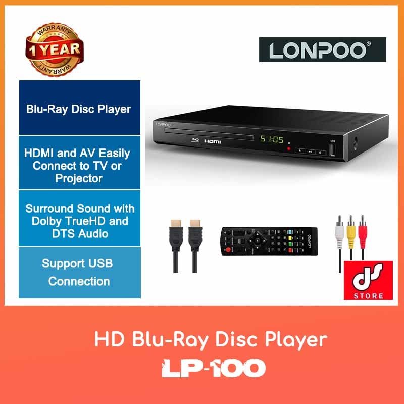 Lonpoo LP-100 HD Blu-Ray Disc Player WITH 1 YEAR WARRANTY | Lazada