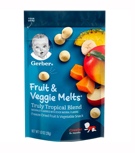 Bánh Sữa Chua Khô Gerber Mỹ Các Vị Trái Cây Cho Bé Ăn Dặm Gói 28g