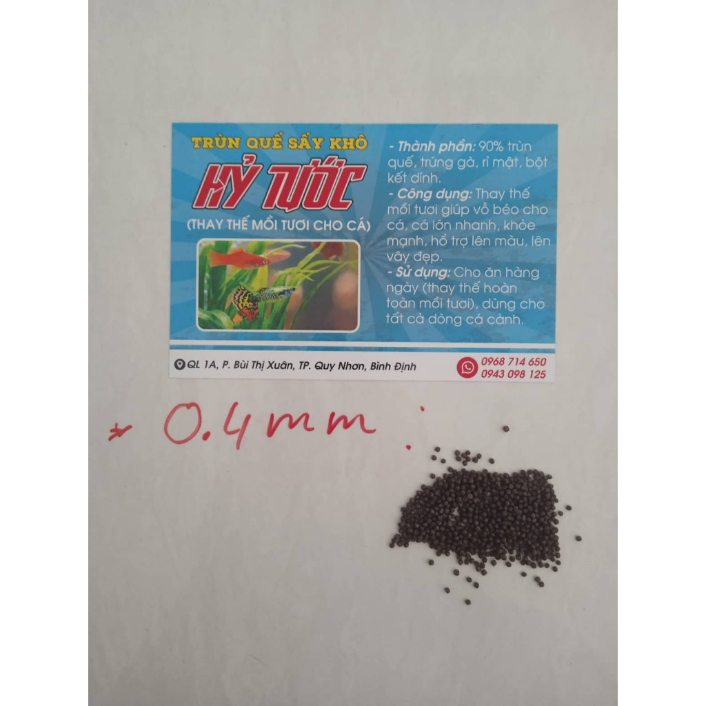 Thức ăn cao cấp cho cá cảnh_Hạt trùn quế sấy Hỷ Tước