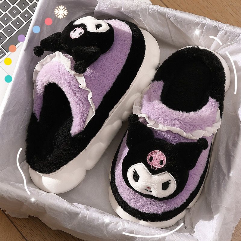 Kuromi cotton slippers for warm and thickened indoor dormitories in