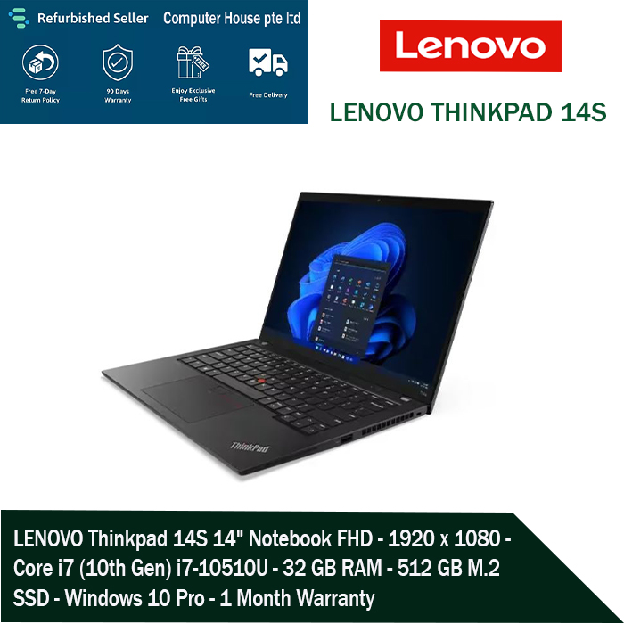 [Refurbished] Lenovo ThinkPad T14s Gen 1, Intel Core i7-10510U, 14 ...