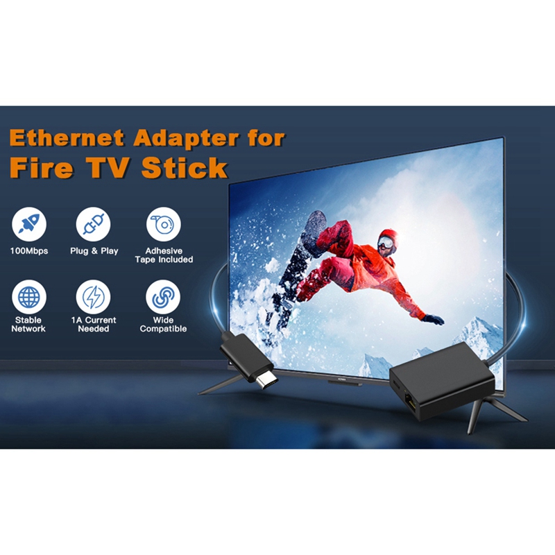 Micro-USB Ethernet Adapter Micro-USB to 100M Network Card for 4K Fire TV Stick Ethernet Switch Router