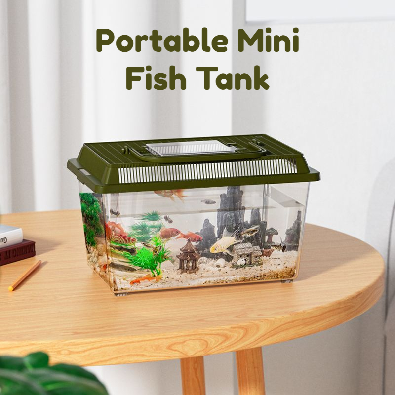 NOLITOY 12 Pcs Mini Portable Fish Tank Plastic Containers Terrarium Betta  Fish Tank Fish Tank Small Transparent Plastic Tank Glass Containers Frog