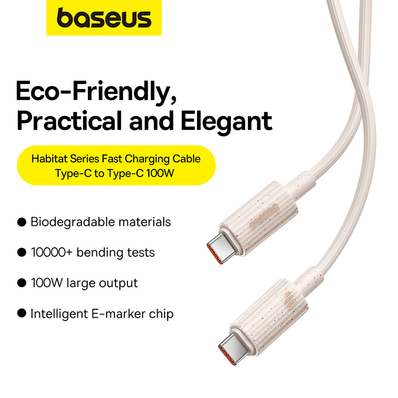 Cáp sạc nhanh Baseus Eco-friendly 100W USB C To USB Type C