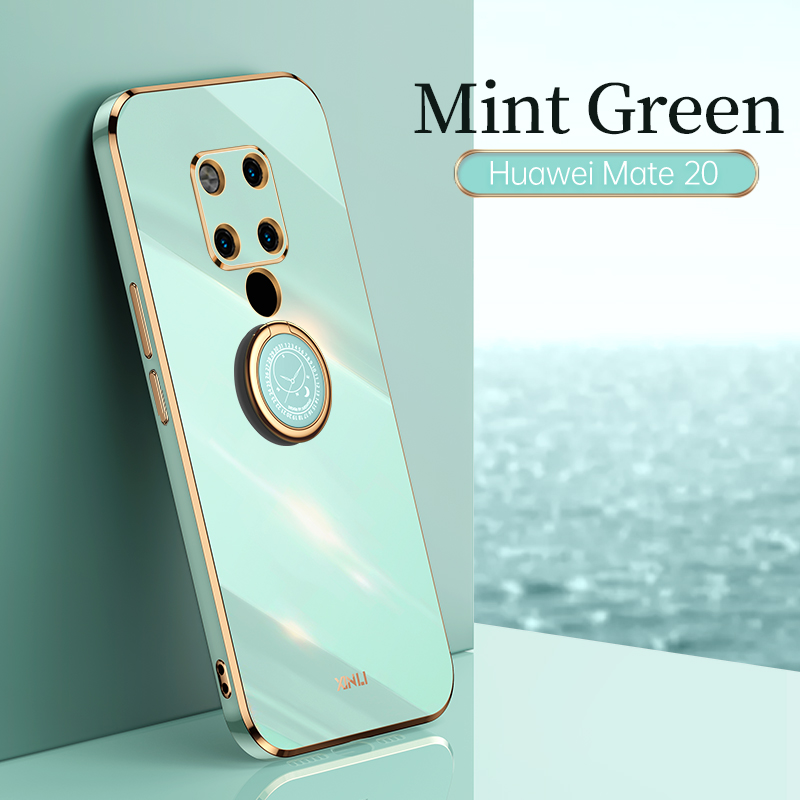 COD Plating Silicone Phone FOR Huawei Mate 20 - Mate 20X Case Huawei Mate 20 PRO Deluxe Fall Protection with Metal Ring Holder